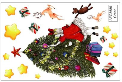 Adesivo da parete di Natale luminoso scuro per ragazza di Natale interruttore finestra in PVC adesivo facile da applicare e rimuovere decorazione per la casa