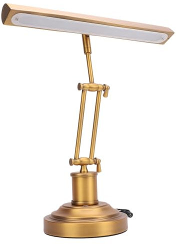 Klavierlampe, 3 Lichtmodi mit Stufenloser Helligkeitsanpassung, 14-Zoll-LED-Tischlampe, 360°-Drehung, Metallstruktur, Stromsparlampe für Notenpultbeleuchtung, Lesen, (EU-Stecker)
