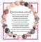 FANCIBAND Bracelet Pierre Naturelle Femme Avec Ruban de Sensibilisation au Cancer du Sein, Bracelet Femme Fille Cadeau D'inspiration pour les Amis Famille Couple Collègues（Gris Rose）