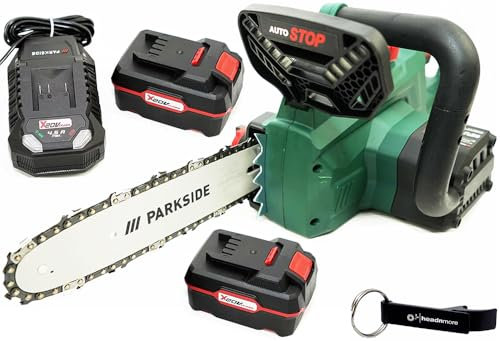 HEADNMORE® Kit tronçonneuse sans fil PKSA 20 V + porte-clés HEADNMORE® (batterie 2 x 4 Ah)