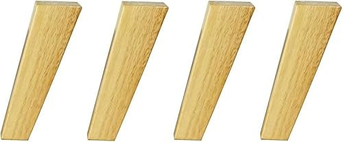 Pieds de meubles en bois massif coniques avec plaque de montage antidérapant et vis 20 cm