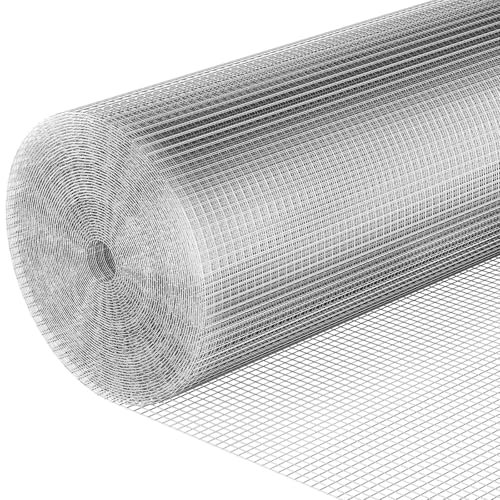 Malla Metálica Malla Electrosoldada Galvanizada Malla de Alambre12,7x12,7/100cm, Rollo 20 Metros Metalizado Tamaño de Malla Grosor del Alambre 0,8mm Rollo de Red metálica