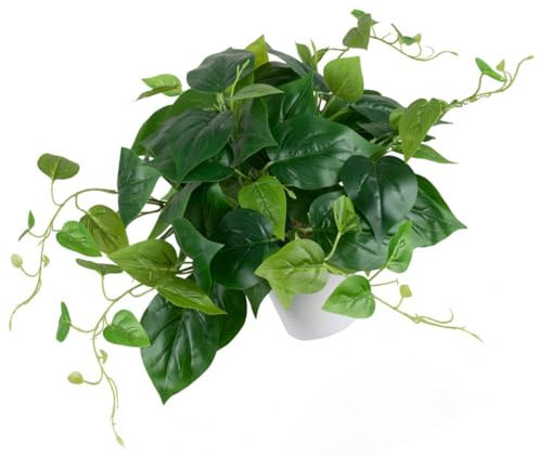 FARROWR Plante artificielle Pothos avec pot en plastique – Fausse plante d'intérieur pour la décoration de la maison et du bureau