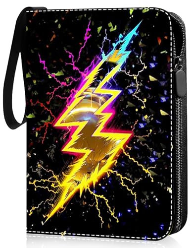 Sammelalbum für Karten,440 Sammelkarten Kapazität 4 Pocket Hefte, Wasserdichtes PU-Leder, Tragbar mit Griff, Ideal als Geschenk für Kinder, Sammler