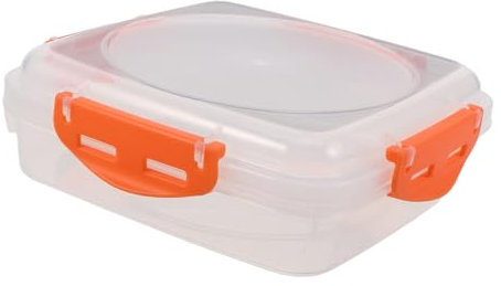Gatuida Kunststoff Bento Kasten für Reisbällchen und Lebensmittel, Orange