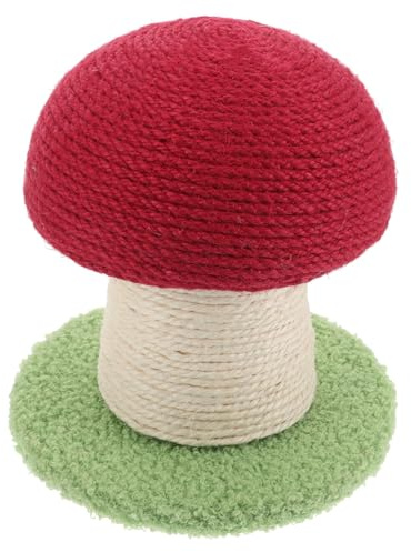 Roter Katzenkratzbaum in Pilzform aus Sisal für Katzen | Dekoratives Indoor Modell, Fördert Gesundes Kratzen, Niedliches Spielzeug für Kätzchen