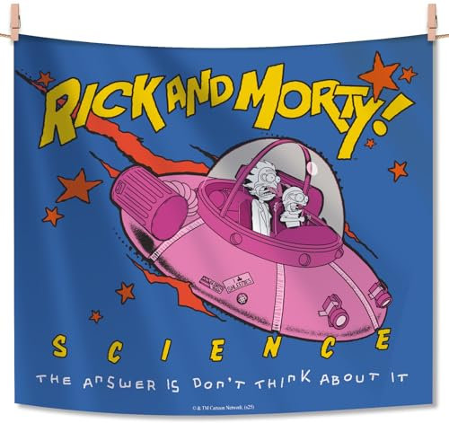 Rick and Morty Anime-Wandteppich für Zimmer, Weltraum-Wandteppich für Erwachsene, Teenager, cooler Humor und ästhetische Vorstellung, Hippie-Dekor, hängende Kunst, Foto-Hintergrund, Requisiten