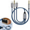 Câble Auxiliaire 3-en-1 vers Jack 3.5mm, 1.2M Câble Audio 8-Pin Connecteur & USB-C & 3.5mm vers Jack 3.5mm, Câble Audio Multifonction Compatible avec iPhone, Casque, Voiture, MP3, Haut-Parleurs Stéréo