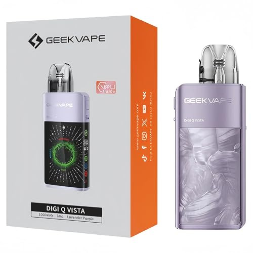 GEEKVAPE Digi Q Vista Pod Kit 35W E-Zigarette mit 1600-mAh-Batterie, 3D-gebogenem Display, kompatibel mit 3-ml-Q-Cartridges (0,6/0,8 Ω) für MTL & RDL, knopfgesteuerte Aktivierung, No Nicotine