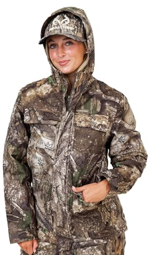 Realtree APX Camo Water Resistant Insulated Parka – Unstoppable Cold Weather Hunting Jacket, Ultra-Quiet & Rugged | Size M