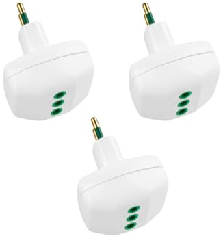 Adattatore Triplo 10A 82200 – 3 Prese Italiane 2P+T con Spina Italiana – Vertical System – Colore Bianco – Confezione da 3 Pezzi – LEMAG SRL