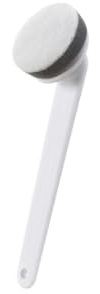 KIGPOR Long-Handle Kitchen Cleaning Brush, Non-Stick Pan Scrubber, Sponge Scouring Pad, White