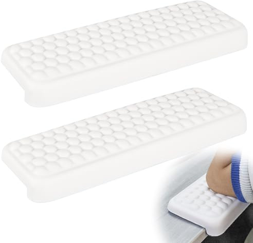 PYserne 2 Stück L-Förmige Ergonomische Handgelenk Ellenbogenkissen, 30x10cm Memoryfoam Schreibtisch Handballenauflage Unterarm und Handgelenk Komfort Unterstützung für Büro Zuhause (Weiß)