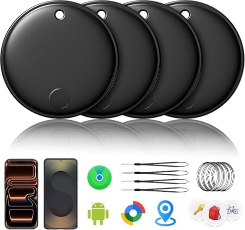 2026 Air Tracker Smart Tag für Android & iOS-4er Pack, Neu Dual-System Bluetooth Tracker kompatibel mit Apple Wo ist? & Android Google Find Hub, Schlüsselfinder für Schlüssel/Geldbörse/Fahrrad/Koffer