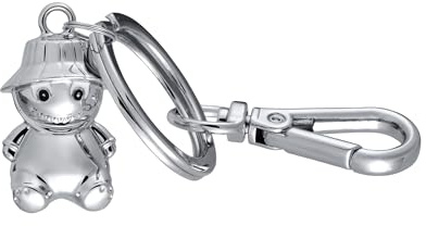 TROIKA Schlüsselanhänger Monster TINY MONSTER Taschenanhänger mit Karabiner kleines Monster aus Metallguss verchromt silberfarben als Geschenk für Monsterliebhaber