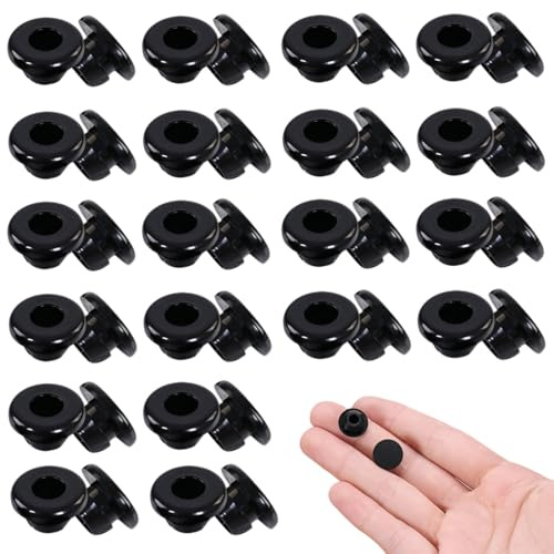 LONSVTTU 40 Passe-Câbles en Caoutchouc, Diamètre Intérieur 8mm, pour Câbles et Réparation, Noir