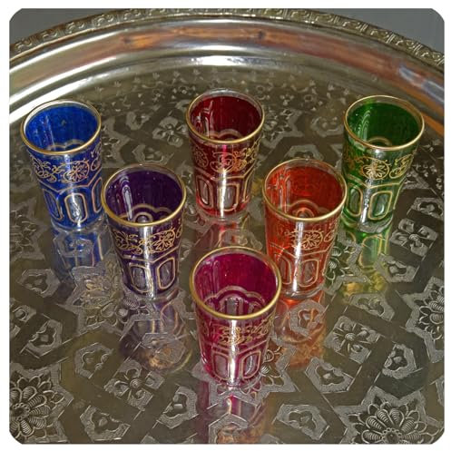 Orientalische Teegläser marokkanische Gläser Teeglas Teeset Set Deko Orient 6-teilig Farbe Set1
