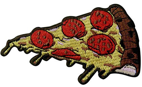 Pepperoni Pizza Slice Italian Fast Food Retro bestickte Applikation zum Aufbügeln oder Aufnähen