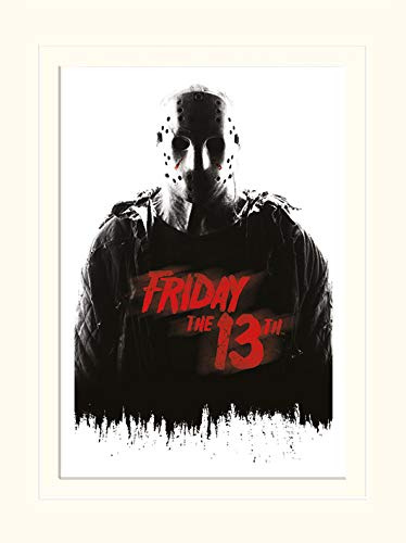 Friday the 13th Freitag, der 13. 'Jason Voorhees' montiert Drucken,30 x 40 cm