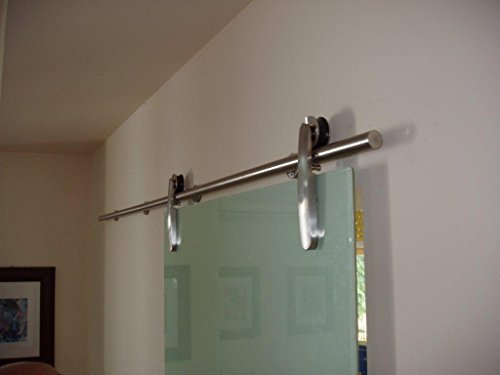 Binario Minimal scorrevole acciaio inox per porta a vetro fino a kg. 120