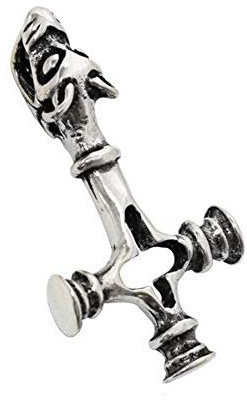 Germanenschmuck Colgante de cruz de lobo (colgante en plata) | auténtica plata de ley 925 colgante de martillo de Thor amuleto de lobo, Plata de ley, No es una piedra preciosa