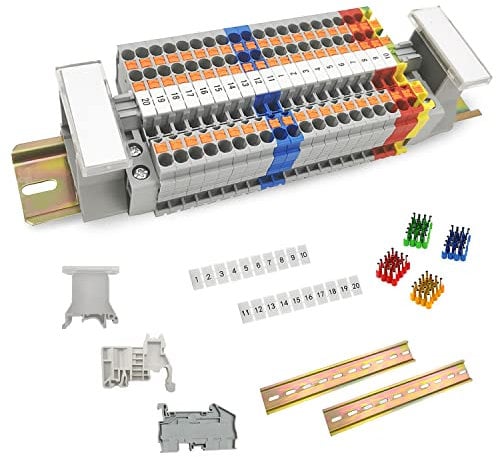JINXIAN Durchgangsklemme PT2.5TWIN Reihenklemmen Hutschiene Klemmen DIN-Schienenanschlussblock-Kit Hutschiene Klemme Hutschiene Klemmleisten für Anschlussblöcke elektrisch Automatisierungsprojekte