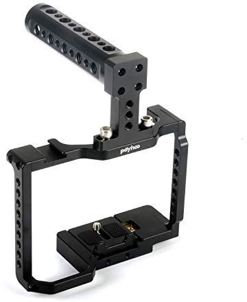 Poyinco Gabbia per fotocamera A9 per Sony A7RM3 / A7RM2 / A7M3 / A7M2 /A7SM2 Stabilizzatore per fotocamera con impugnatura topo piastra a sgancio rapido mobile