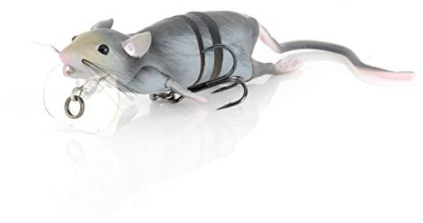 Savage Gear 3D-Ratten-Angelköder, 1,2 g, Grau, realistische Konturen, Farben und Bewegung, langlebige Konstruktion, vielseitige Takelageoptionen, doppelte Drillingshaken-Konfiguration
