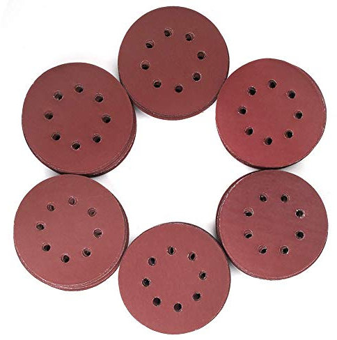 LotFancy Schleifpapier 125mm Klett 8 Loch, 120 Stück, 20 × Körnung 1000 1200 1500 2000 2500 3000, Rotsand, Schleifblätter Schleifscheiben für Winkelschleifer Exzenterschleifer