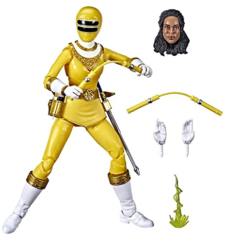 Power Rangers Lightning Collection Zeo Yellow Ranger 6-Inch Premium Collectible Action Figure Toy with Accessories, Kids Ages 4 and Up
