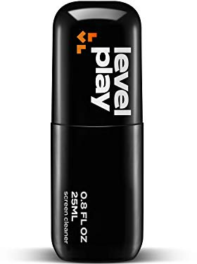 Levelplay Kit Nettoyage Écran – Nettoyant Écran Tactile, Moniteur, Lentilles, Résistant aux Empreintes, Sans Alcool ni Ammoniaque, Chiffon Microfibre Lavable (Petit) – Format Voyage, Flacon Spray 25ml