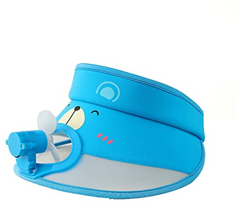 AXTMR Sommer Kinder Sonnenhut mit Ventilator, einstellbare Lichtreise USB wiederaufladbare große Krempe Hut,colour6