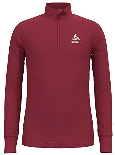 Odlo Kinder ACTIVE WARM ECO Baselayer Langarm-Shirt mit 1/2 Reißverschluss & Stehkragen, Deep Claret, 116
