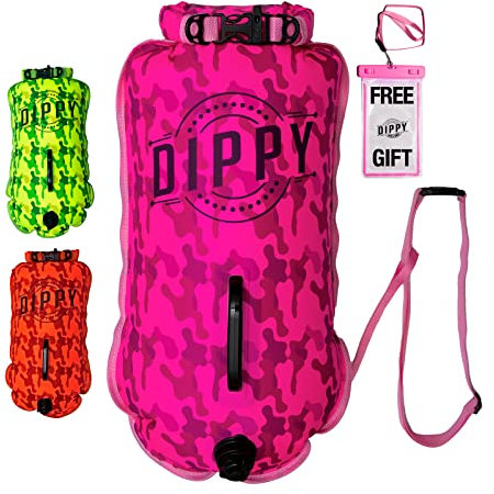 DIPPY Tow Floats for Open Water Swimming | 28L Swim Buoy Open Water | Tow Float Dry Bag | Wild Siwmming Accessorise