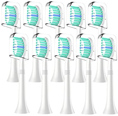 WEQNNM Aufsteckbürsten Kompatibel für Philips Zahnbürstenaufsatz,10er Professionell Ersatzbürsten für Snap-on elektrische Zahnbürste