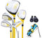 PGM Golf Club Komplettset, 5 Golfschläger mit Standtasche und 2 Schlägerhauben, rechte Hand, Gelb
