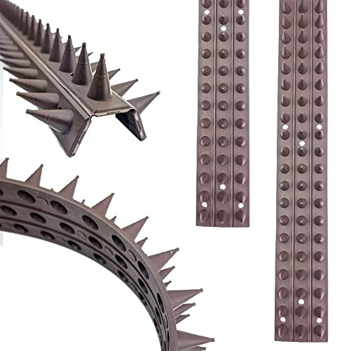 TronicXL 4X 50cm = 2m Tauben Spikes Kletterschutz Kunststoff braun I Vogelabwehr Taubenabwehr I Taubenspikes Dach Balkon Zaun
