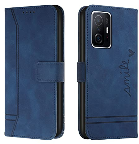Trugox Handyhülle für Xiaomi Mi 11T 5G / Xiaomi 11T Pro 5G Hülle Klappbar Klapphülle mit Kartenfach Handytasche Handy Schutzhülle Tasche Leder Wallet Flip Case Slim Book Cover - Blau