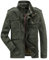 MERCIYD Veste demi-saison cargo pour homme, col montant, en coton, plusieurs poches, style militaire, adaptée à l’hiver, l'automne, décontractée, coupe-vent, Vert armée., M