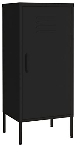 vidaXL Lagerschrank Sideboard Kommode Anrichte Stahlschrank Schrank Beistellschrank Mehrzweckschrank Bücherschrank Standschrank Schwarz 42,5x35x101,5cm Stahl