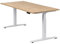 boho office® Höhenverstellbarer Schreibtisch 180 x 80 cm - Elektrisch stufenlos, inkl. Wireless Charger, Memoryfunktion, Kollisionsschutz - Basic Line Weiß inkl. Tischplatte in Wildeiche