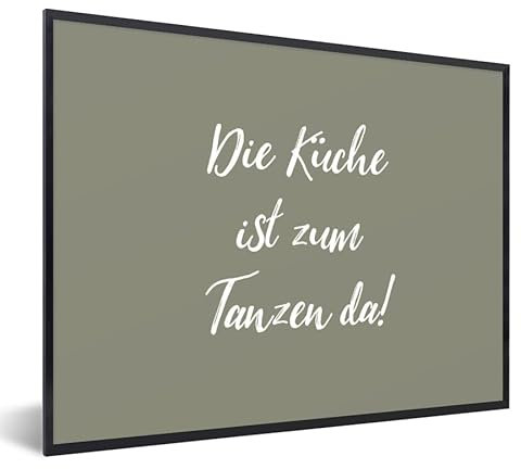 MuchoWow Poster Bilder Wanddeko Deko Wohnzimmer 80x60 cm Zitate - Die Küche ist zum Tanzen da! - Sprichwörter
