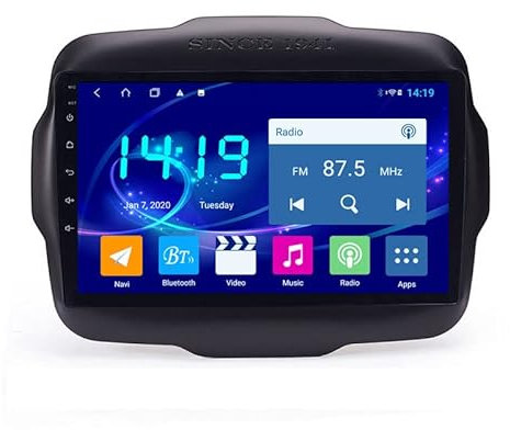 Jrkt Autoradio Compatibile con Je-EP Renegade 2016 2017 2018 2 DIN Radio Navigazione GPS IPS Touch Screen Lettore Multimediale Supporto SWC 4G WiFi Carplay DSP BT(Size:4 Core WiFi 2G+32G)