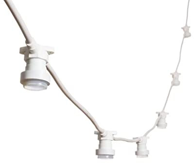 MU Guirnaldas Luces Exterior 5 Metros 10 Portalámparas Para Led E27 Blanco Cable Impermeable Extensible Hasta 1000W IP54 Exterior Jardín Boda [Clase de eficiencia energética: A]