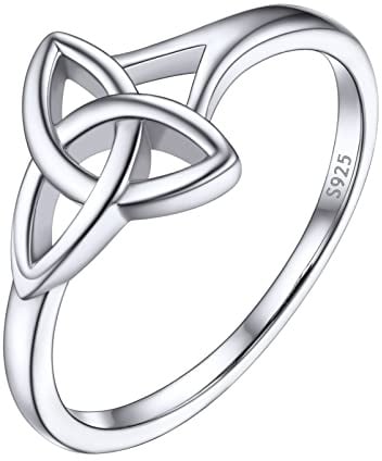 PROSILVER Silber 925 Verlobungsring Trauring für Damen keltische Dreiheitsknoten Ehering Hochzeitsring Antragsring Freundschaftsring Größe 54