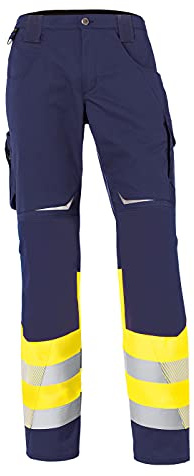 KÜBLER Workwear | KÜBLER REFLECTIQ Arbeitshose Klasse 1 | warngelb/dunkelblau | Größe 30K