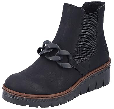 Rieker Damen X9173 Chelsea-Stiefel, Schwarz, 39 EU