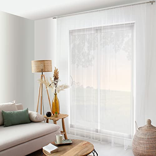 ED ENJOY HOME Voilage Moustiquaire, 300x240cm, Blanc, 100% Polyester, Passe Tringle 8cm, Protection Contre Les Moustiques, Collection Moustik