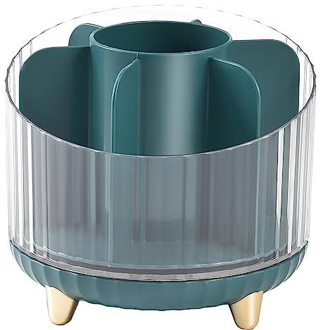 Cliplanyard Cosmetic Make Up Organiser, 360° Rotating Brush Shelf, Eyeshadow Brush, Lipstick Case, Organisers for Room Decor Dressing Table, Bedroom, Bathroom Green (0E1T6)