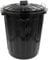 HRB Maxitonne Liter, Tonne aus stabilem Hartplastik, abnehmbarer Deckel mit Metallverschlüssen, geeignet für Wäsche, Spielzeug oder als Mülleimer Küche (Schwarz, 50 Liter)